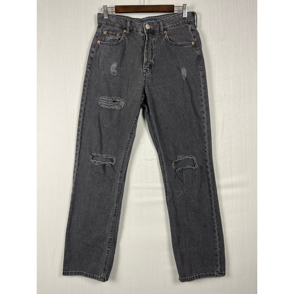 Aeropostale 90s Baggy Jeans Womens 4 Gray‎ Button Fly Distressed Grunge Denim
